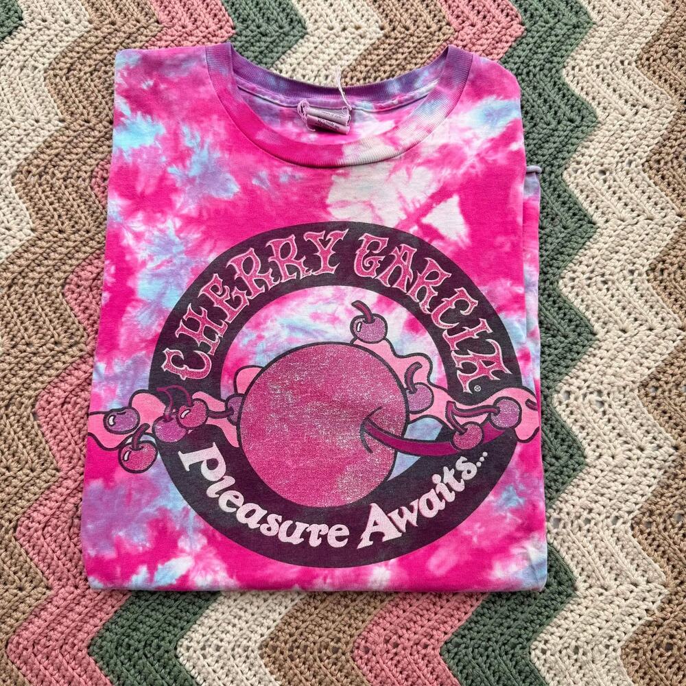 Vtg 90s Cherry Garcia Shirt Single Stitch XL Ben & Jerry Grateful Dead Tie Dye